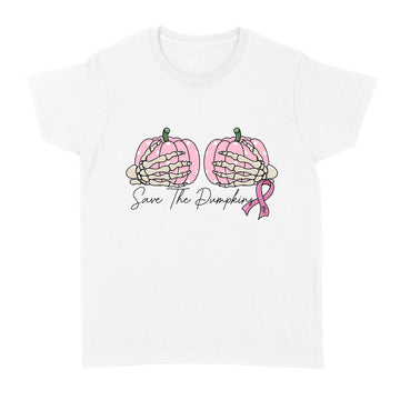 Save Your Pumpkins Breast Cancer Awareness Halloween Women T-Shirt