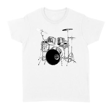 Drummer Vintage Drum Set Drumset Drummers Drumming Funny Shirt - Standard Women's T-shirt