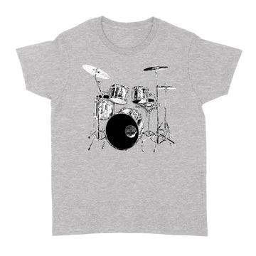 Drummer Vintage Drum Set Drumset Drummers Drumming Funny Shirt - Standard Women's T-shirt