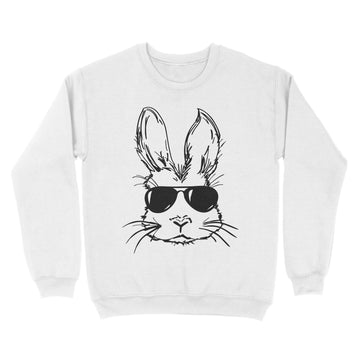 Bunny Face With Sunglasses For Boys Men Kids Easter Shirt - Standard Crew Neck Sweatshirt