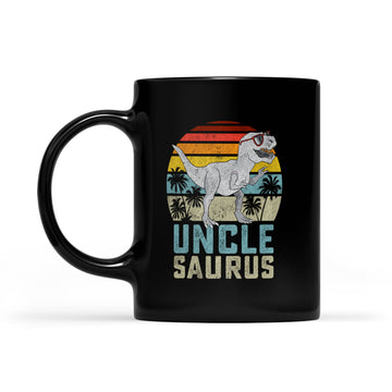Unclesaurus T-Rex Dinosaur Uncle Saurus Family Matching Mug - Black Mug