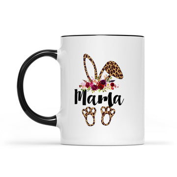 Bunny Easter Mama Leopard Print Mug Rabbit Funny T-Shirt Mom Graphic Mug - Accent Mug