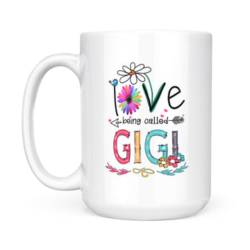 I Love Being Called Gigi Daisy Flower Mug Funny Mother's Day Gifts - White Mug