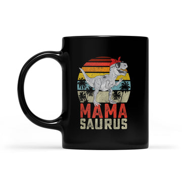 Mamasaurus T-Rex Dinosaur Mama Saurus Family Matching Mug - Black Mug