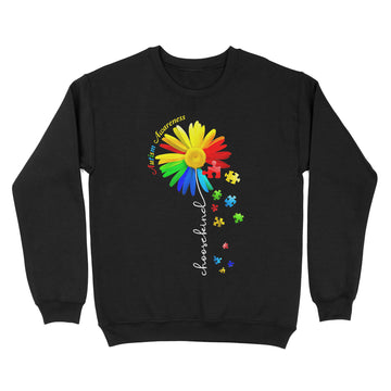 Autism Awareness Women Kids Mom Choose Kind Autism Gift Shirt - Standard Crew Neck Sweatshirt