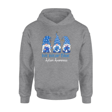 Three Gnomes Holding Blue Puzzle Autism Awareness Shirt - Standard Hoodie