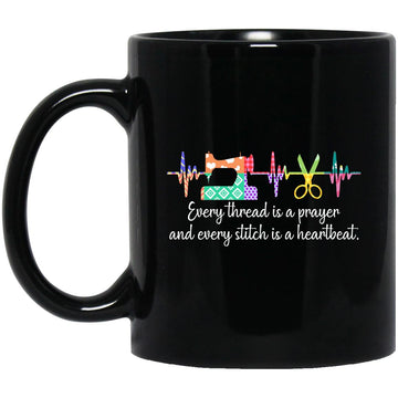 Quilter Sewing Heartbeat Gift Coffee Mug For Quilting Lover