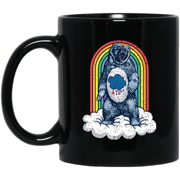 Grumpy Bear Rainbow Mugs Gift For Dad, Grandpa