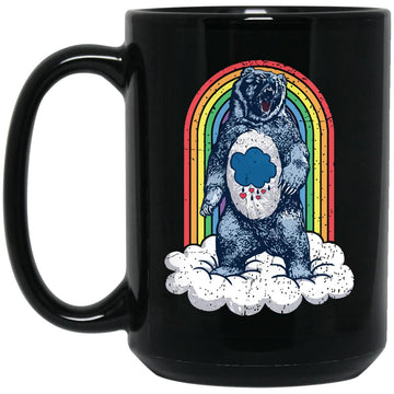 Grumpy Bear Rainbow Mugs Gift For Dad, Grandpa