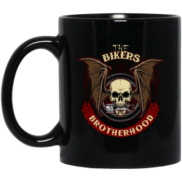 Skull The Bikers Brotherhood Shirt - Funny Biker Gift Coffee Mug
