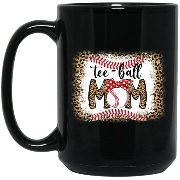 Ball Mom Mother's Day Shirt Teeball Mom Leopard Funny Gift Mug