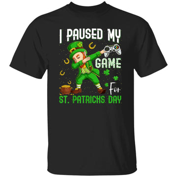 I Paused My Game For St Patricks Day Dabbing Leprechaun Boys Shirt