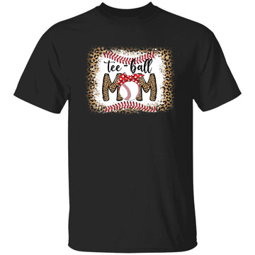 Ball Mom Mother's Day Shirt Teeball Mom Leopard Funny T-Shirt