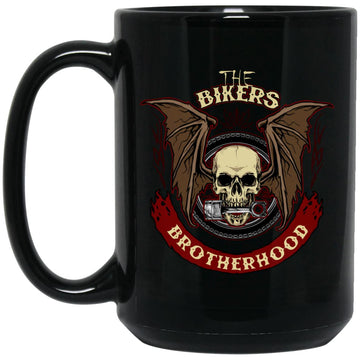Skull The Bikers Brotherhood Shirt - Funny Biker Gift Coffee Mug