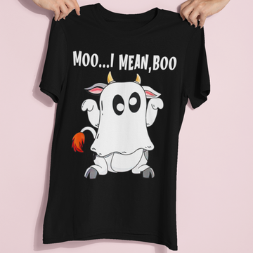Ghost Cow Moo I Mean Boo Funny Halloween Cow Boo Shirt - Standard T-Shirt