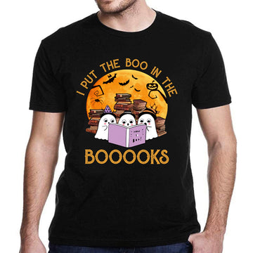 I Put The Boo In The Booooks Halloween Tee Boo Read Books Shirt - Standard T-Shirt