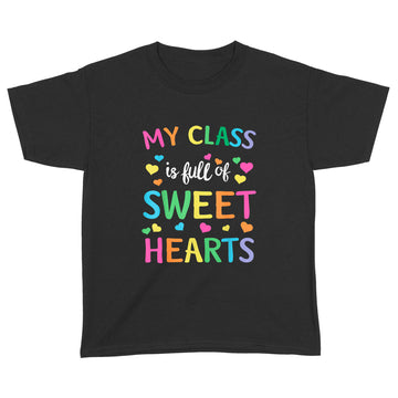 Valentines Day Teacher T-Shirt Love My Sweet Students T-Shirt - Standard Youth T-shirt