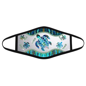 Green Sea Turtle Swimming Polyblend Face Mask