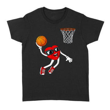 Valentines Day Heart Dunking Basketball Boys Girls Kids Gift T-Shirt - Standard Women's T-shirt