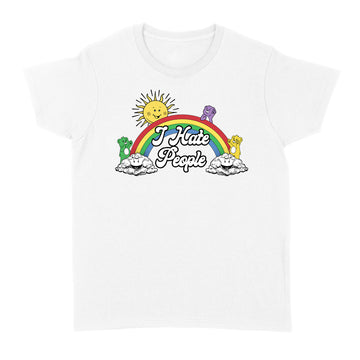 Bear Rainbow I Hate People Shirts Funny Sun T-Shirt - Standard Women's T-shirt