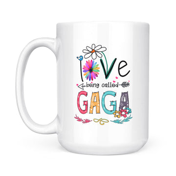 I Love Being Called Gaga Daisy Flower Mug Funny Mother's Day Gifts - White Mug