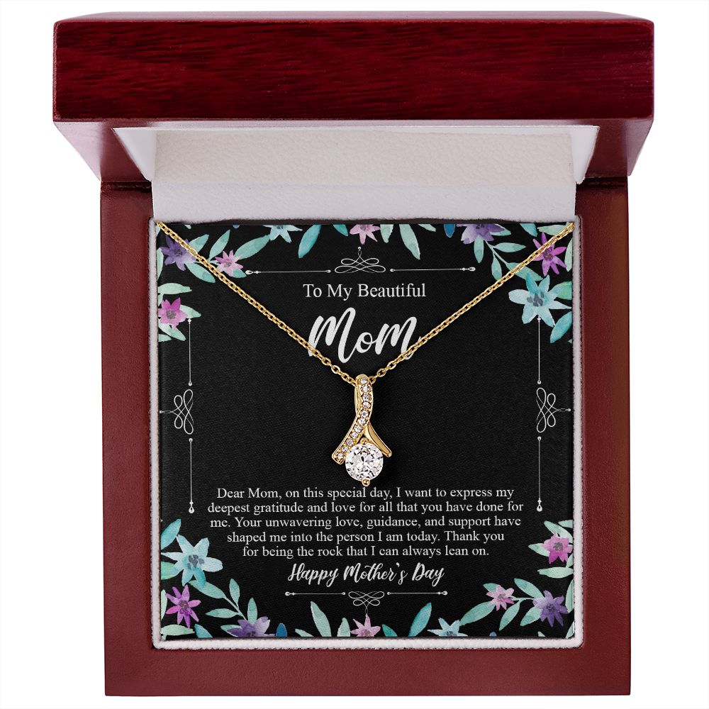 To My Beautiful Mom Necklace - Dear Mom, On This Special Day Alluring Beauty Necklace - Mothers Day Necklace Message Card, Gift For Mom