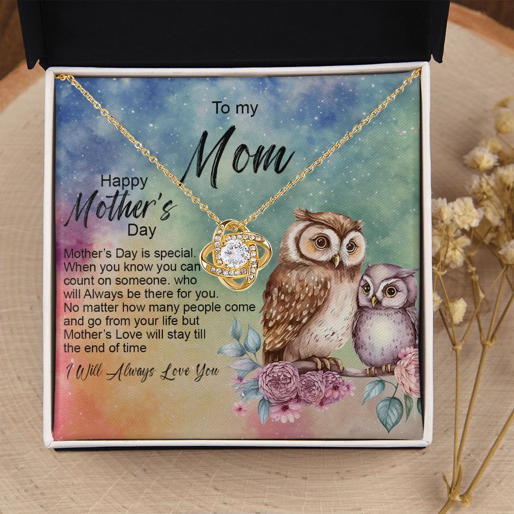 To My Mom Love Knot Necklace, Happy Mother's Day - Gifts For Mom Necklace Message Card, Mother's Day Is Special Gift