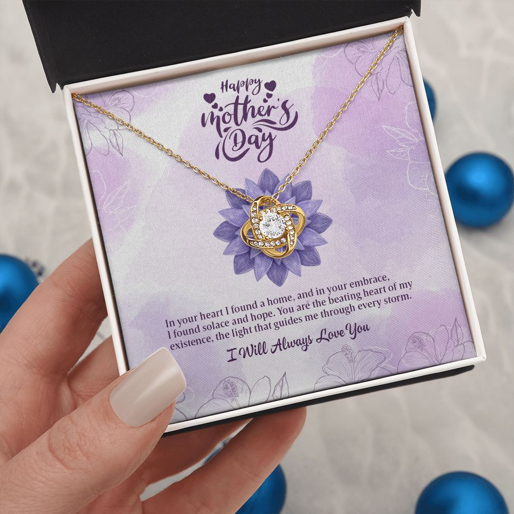 Gifts For Mom Love Knot Necklace, Happy Mother's Day - In Your Heart I Found A Home Necklace Message Card, Mother's Day Gift