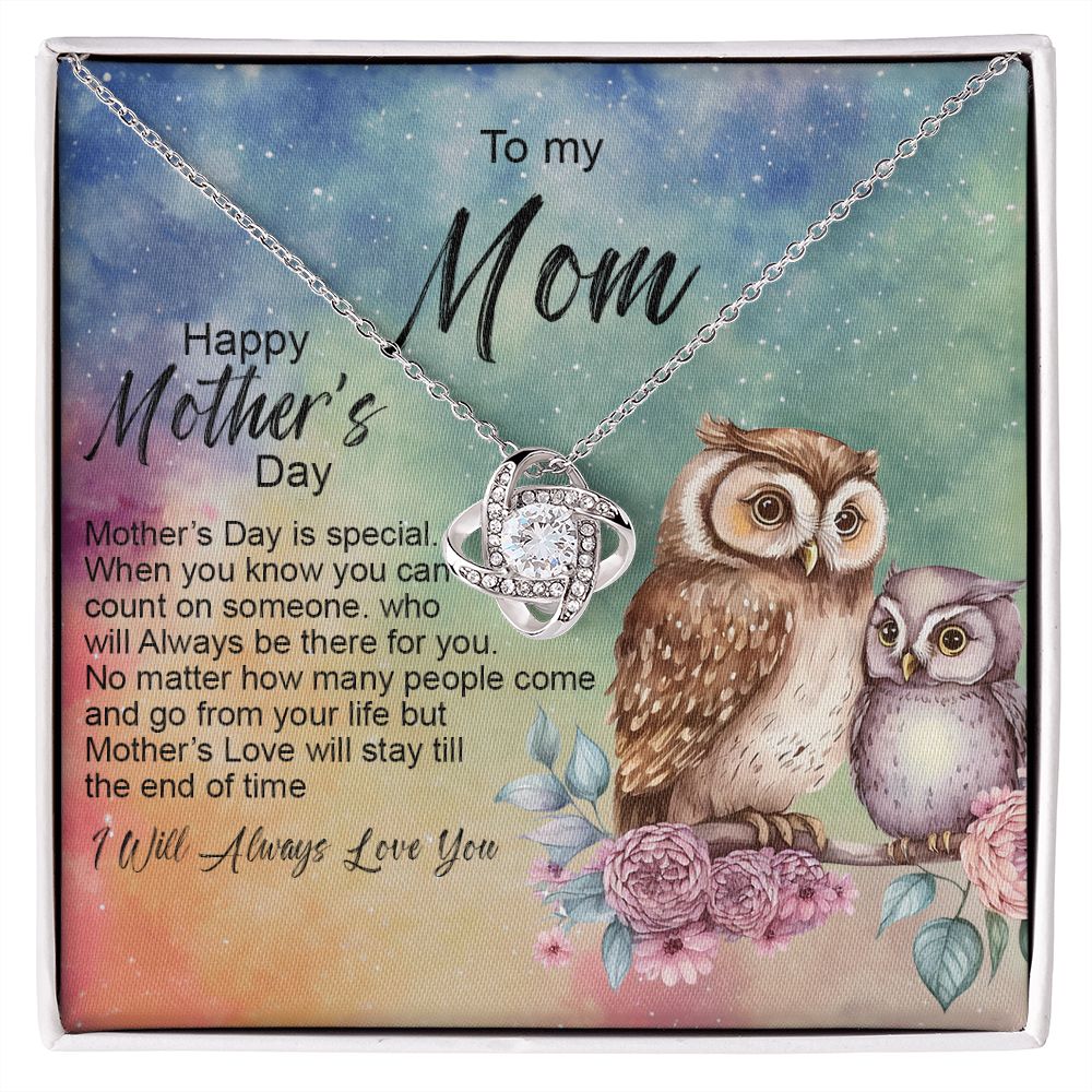 To My Mom Love Knot Necklace, Happy Mother's Day - Gifts For Mom Necklace Message Card, Mother's Day Is Special Gift