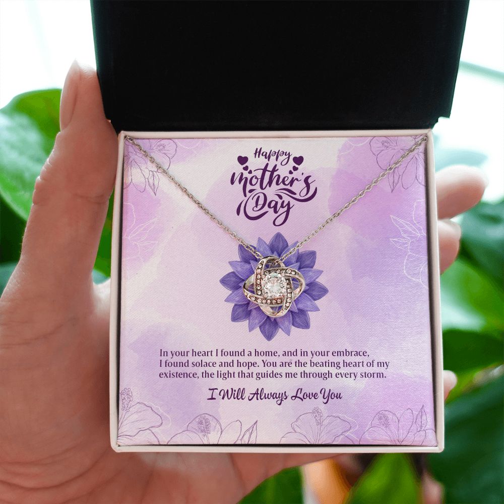 Gifts For Mom Love Knot Necklace, Happy Mother's Day - In Your Heart I Found A Home Necklace Message Card, Mother's Day Gift