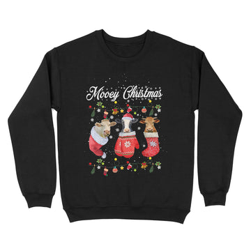 Mooey Christmas Fun Heifer Santa Xmas Light Cow Farmer Lover Shirt