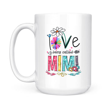 I Love Being Called Mimi Daisy Flower Mug Funny Mother's Day Gifts - White Mug