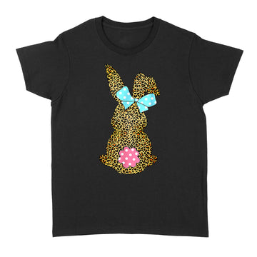 Happy Easter Cute Leopard Bunny Rabbit T-Shirt - Standard Women's T-shirt