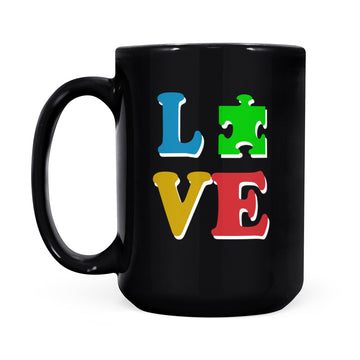 Love Autism Mug Autism Awareness Gifts Mug - Black Mug