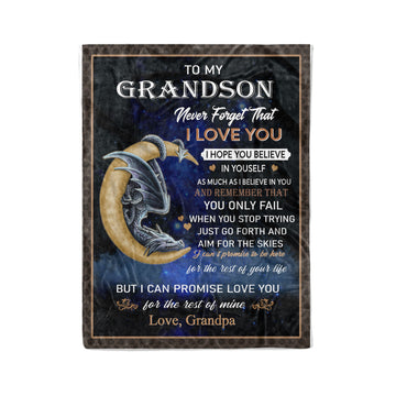 Grandson Blanket To My Grandson Never Forget That I Love You I Hope You Believe In Yourself Blanket - Fleece Blanket