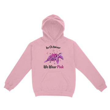 Turtle Breast Cancer In October We Wear Pink Shirt Cancer Awareness - Standard Hoodie