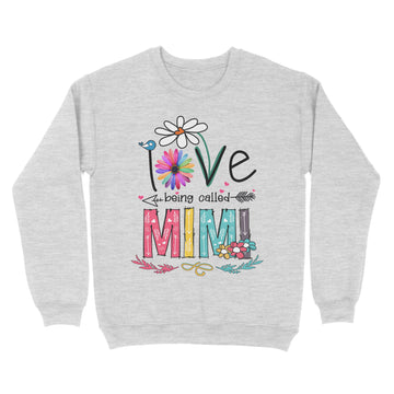 I Love Being Called Mimi Daisy Flower Shirt Funny Mother's Day Gifts - Standard Crew Neck Sweatshirt