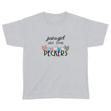 Chicken Just A Girl Who Loves Peckers Funny Shirts - Standard Youth T-shirt