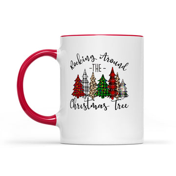 Rocking Around The Christmas Tree Buffalo Plaid Christmas Mug