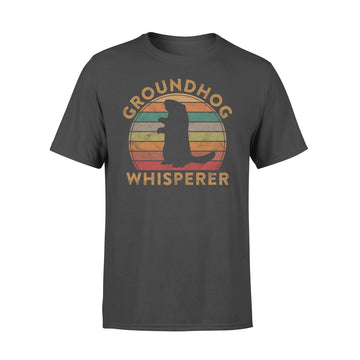 Groundhog Whisperer Silhouette Vintage Gift Ground Hog Day Shirt - Premium T-shirt