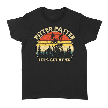 Pitter Patter German Shepherd Dog Let’s Get At ‘Er Vintage Retro T-Shirt - Standard Women's T-shirt