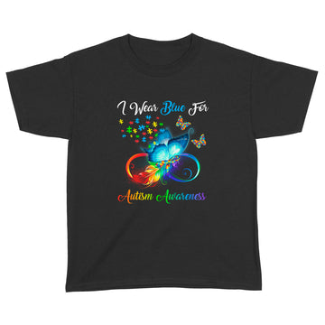 Autism Awareness - I Wear Blue For Autism Awareness Gifts Shirt - Standard Youth T-shirt