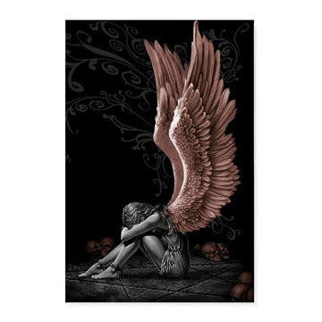 Sitting Angel Fantasy Art Cool Wall Decor Art Print Canvas, Beautiful Angel Wings Heaven Canvas - Matte Canvas (1.25")