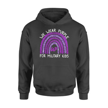 We Wear Purple Up For Military Kids Military Child Month Shirt - Standard Hoodie