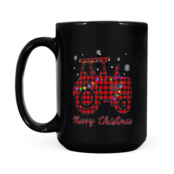 Merry Christmas Buffalo Plaid Leopard Truck Mug