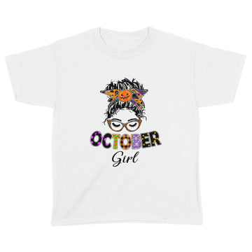 October Birthday Girl Halloween T-Shirt - Standard Youth T-shirt