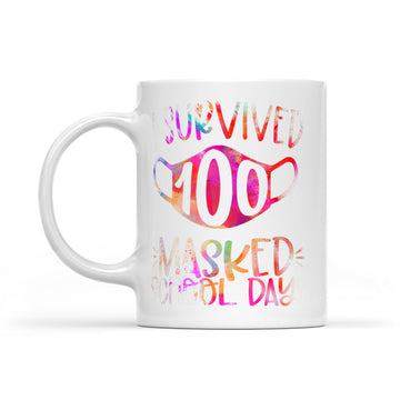 I survived 100 masked school days Gifts Mug - White Mug