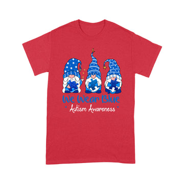 Three Gnomes Holding Blue Puzzle Autism Awareness Shirt - Standard T-shirt