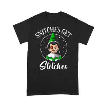 Snitches Get Stitches Funny Christmas T-Shirt