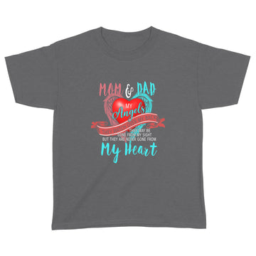 Mom and Dad My Angels They Watch Over My Back My Heart Shirt - Memory Of Parents In Heaven T-Shirt